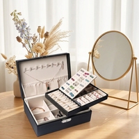 LG7236 Boîte à bijoux en cuir PU faite à la main avec tiroir, nouveau design, vente chaude, coffret de rangement pour bijoux, cadeau de voyage pour fille