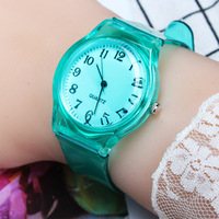 WJ-10917 Nuevo Reloj de Plástico Transparente de Color, Relojes de Moda, Relojes de Cuarzo para Niños