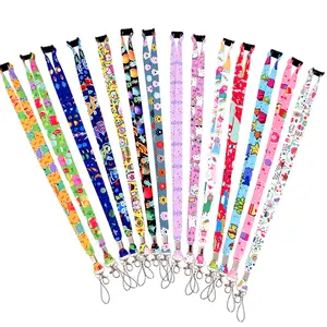 High Quality Custom Logo Sublimation Printed Polyester Lanyard Card Holder Lanyard For Key Chains
