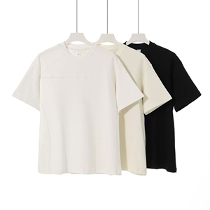 T-shirt de refroidissement lourd Summer Heat Solution-Mélange de coton de soie glacée avec épaulement incliné de qualité supérieure - Product Image 2