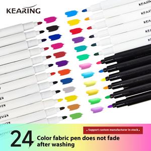 24 couleurs de tissu de vente chaude imperméable à l'eau ne se décolore pas DIY <span class=keywords><strong>Graffiti</strong></span> peinture et couleur réparation stylo marqueur ensemble - Product Image 2