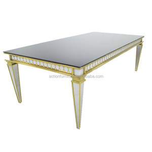 Romantique En Métal Doré <span class=keywords><strong>Cadre</strong></span> Dinant la Table de Mariage En Acier Inoxydable Pour La Réception de L'hôtel - Product Image 3