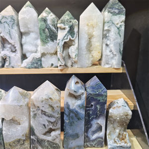 Di alta qualità muschio agata Druzy torre di cristallo pietra curativa per la decorazione domestica - Product Image 2