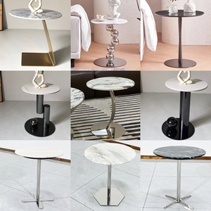 Modern Marble <b>Side</b> <b>Table</b> Stainless Steel Base <b>Round</b> Coffee <b>Table</b> Versatile Living Room Furniture - Product Image 4