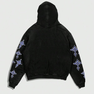 Sweat à capuche oversize pour homme, coupe ample, en molleton épais 400 g/m², avec impression graphique DTG personnalisée - Product Image 2