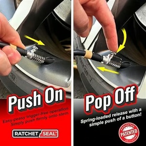 Quick Connect Tire Chuck Yellow Gold Fast <b>Inflate</b> For Compact <b>Car</b> Motorcycle - Product Image 5