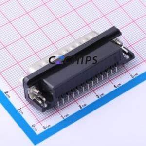 X0325WT7B3 D-Sub/VGA Connector Bent Lead Through Hole Connector Standard D-Sub Male 25P Right Angle Insert - Product Image 2