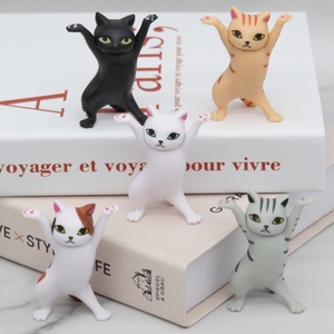 ألعاب قطط صغيرة مزينة لطيفة من الكارتون Kawaii ، شخصيات قطط 5 من كلوريد البولي فينيل - Product Image 3