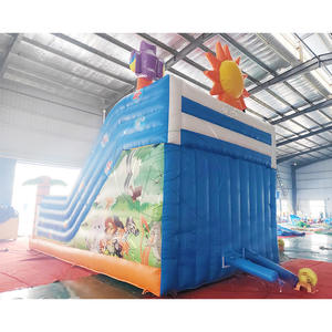 Tobogán Inflable de PVC de Grado Comercial para Parques de Diversiones, Tobogán Inflable Grande con Diseño de León, Doble Carril, para Uso en Seco y Mojado, en Venta - Product Image 3