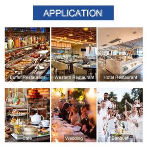 Xingpai ที่อุ่นอาหารสแตนเลสสตีลหรูหราพร้อมฝาแขวนสีทองชุดบุฟเฟต์อาหารสำหรับงานแต่งงานของโรงแรม - Product Image 6