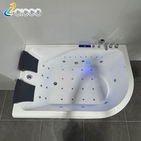 Baignoire rectangulaire en acrylique de 1,9 m pour salle de bain, avec fonction massage, bain à remous et bulles d'air