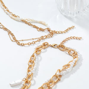 Kaimei 2026 Modeschmuck Übertriebenes Mehrschichtiges Weißes Perlen 2-teiliges Set Halskette Lange Quaste Anhänger Halsketten Accessoires - Product Image 3