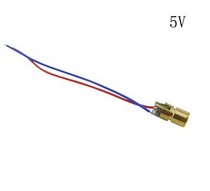 Aismartlink <span class=keywords><strong>3V</strong></span> 650nm 5mW Red Dot <span class=keywords><strong>Diode</strong></span> Tube laser à semi-conducteur en cuivre avec fils Forme de la tête Diamètre extérieur 6mm - Product Image 1