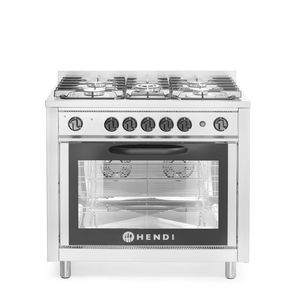 Cucina Commerciale HENDI con Fornello a Gas e Forno Elettrico, 5 Bruciatori, 230V/2900W 14.3kW, 900x653x900mm - Product Image 1