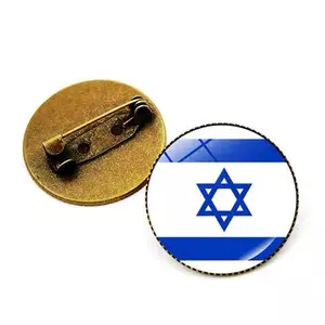 Factory Hot Sale Custom Israel Brooch Scarf Gifts Enamel Badge Country Flag Israel Lapel Pin Hard Enamel Pin