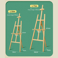 0.9-1.75m de hauteur jaune pin hêtre en bois massif chevalet support enfants peinture croquis affichage avec fournitures d'art