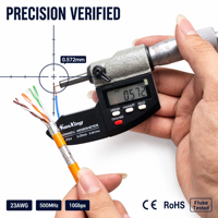 Câble Ethernet LAN Cat6A SF/UTP de haute qualité, 4 paires, 23AWG, cuivre blindé, 10 Gbps, 305 m, extérieur, PVC, RJ45, industriel, CCTV