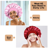 SOLPOP Bonnets de nuit en satin noir extra large de 14 pouces, imprimés sur mesure, à couche unique, pour femmes, cheveux tressés ou bouclés