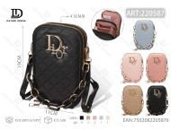 Borsa a tracolla da donna con doppia catena e porta cellulare in pelle PU MT-22019 - Product Image 1