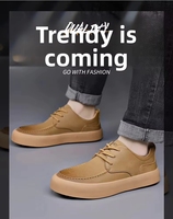 Nouvelle tendance, baskets de course pour hommes, style coréen, automne/printemps, cuir véritable, respirant, semelle intérieure en EVA, semelle épaisse, design antidérapant