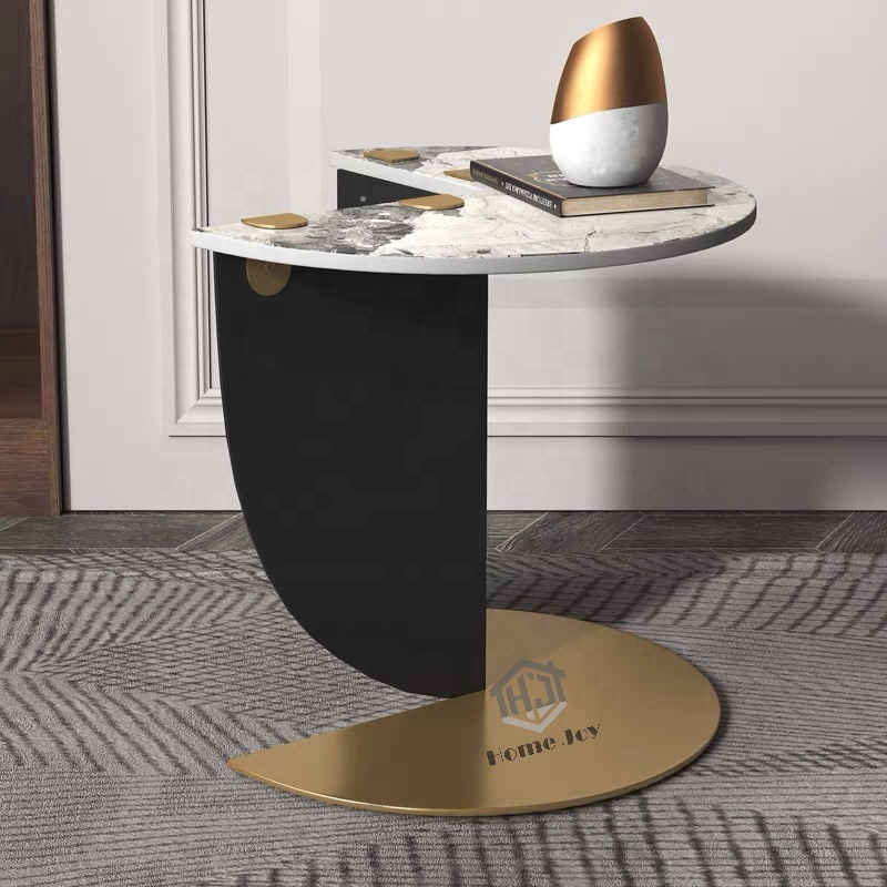 2021 оригинальный дизайнерский роскошный журнальный столик в итальянском стиле с основанием из нержавеющей стали и каменной крышкой