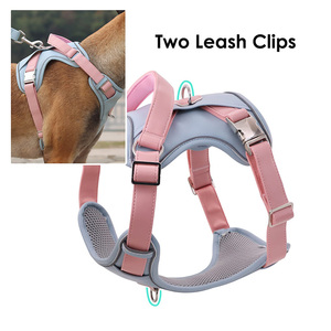 Direkt vom Hersteller Veganes PU-Leder Hundegeschirr mit Griff Reflektierendes Weiches Netzpolsterung Anti-Zug-Design Individuelles Logo Haustiergeschirr - Product Image 5