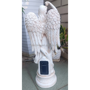 Figurina di natale quattro stagioni angelo alato resina luce solare statua scultura per giardino esterno Patio e balcone arredamento - Product Image 6