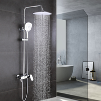 Ensemble de douche chromé thermostatique, mitigeur de douche, robinet en laiton, ensemble de douche de bain