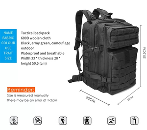 High Quality Custom <strong>Black</strong> Camo MOLLE System Tactical Rucksack Waterproof Zipper <strong>Backpack</strong> with Water Reservoir Bag Outdoor Use - Product Image 6