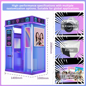 كشك تصوير خارجي فاخر من JIPAI بتصميم مجلة مع كاميرا، مخصص وملون بتقنية الطباعة على البلاستيك PVC - Product Image 2