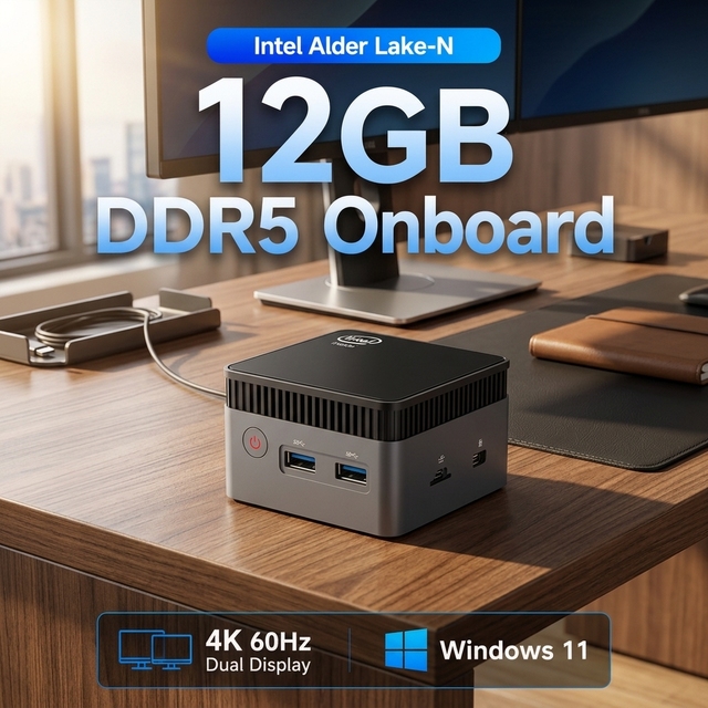 Zkmagic ZKM6S Mini PC N100 N150 Processor 12GB DDR5 RAM Dual 4K Display Ultra Compact Desktop for Office Business
