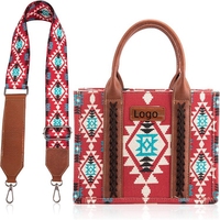 Sac fourre-tout bandoulière populaire de style ethnique rétro, avec sangle réglable, pour maquillage et shopping, en toile écologique, fermeture éclair, personnalisable