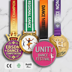 Médaille <span class=keywords><strong>de</strong></span> <span class=keywords><strong>Danse</strong></span> Personnalisée Couronne Ballet Jazz Hip Hop Compétition Festival Régional National Or Émail Ruban Personnalisé - Product Image 1