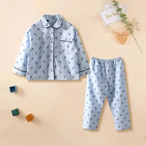 Bambus Baumwolle Nachtwäsche Mädchen Freizeitkleidung Pyjamas-Infantil einfarbiger Pyjama Zweiteiliges Set Pyjama Kinder Jungen Nachtkleidung