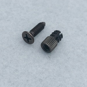 Écrou d'expansion M4 noir deux-en-un, insert à filetage métrique pour base de charnière de porte d'armoire, boulon à filetage interne et externe - Product Image 1