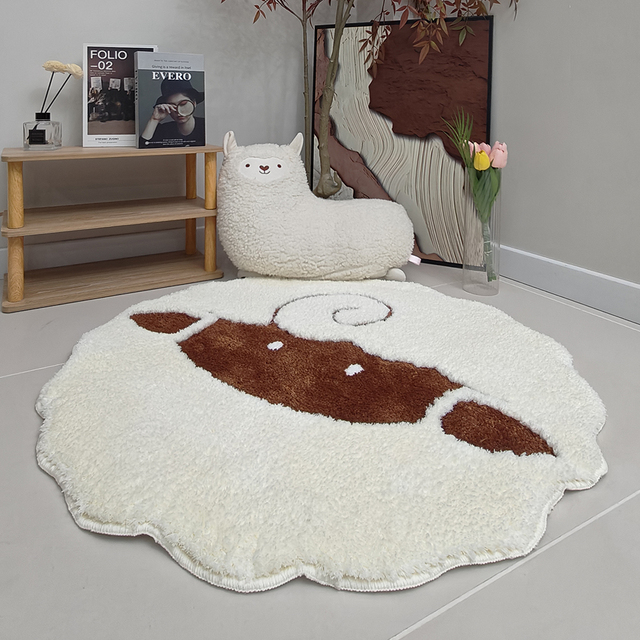 Cute Plush Fluffy Soft Design Carpet Home Decor Living Room Rug Machine Washable TPR Non-Slip Tufted Carpet