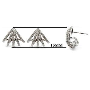 Boucles d'oreilles Solitaire, bijoux d'usine, or blanc 18k, bijoux en diamant de haute qualité, forme de Triangle, boucles d'oreilles pour dame - Product Image 2