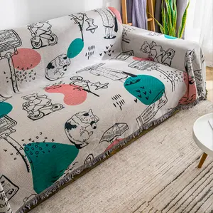 Avrupa yeni stil yaratıcı ve pratik İskandinav oturma odası halı, desenli sehpa kanepe dokuma battaniye
