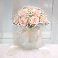 Buket Bunga Pernikahan Sutra Bunga Buatan Baby's Breath Pengantin Pengiring Pengantin Modern Genggam Rangkaian Bunga Berumbai