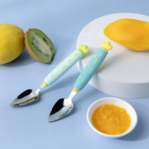 Cuchara de acero inoxidable para comida de bebé, tipo cónico pequeño, sin Bpa, para niños de 0 a 12 meses, para alimentar con puré de frutas - Product Image 3