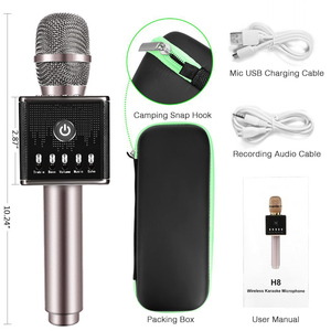 GAM-H8 portátil <span class=keywords><strong>bluetooth</strong></span> karaoke micrófono altavoz micrófono USB con luces LED - Product Image 6