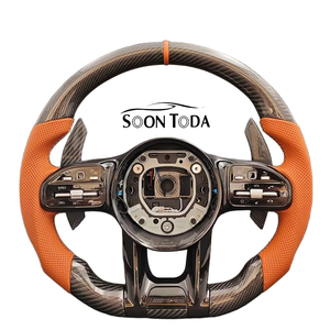 Volant sport en cuir et fibre de carbone HighCustom pour <span class=keywords><strong>Mercedes</strong></span> Benz W205 W212 W213 W222 S550 <span class=keywords><strong>GLA</strong></span> X156 GLC63 pour le changement de vitesse - Product Image 1
