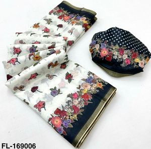 ผ้าฝ้าย Mul เนื้อนุ่มมาใหม่พร้อมตัวถังและดีไซน์เนอร์พิมพ์ขอบและซาริ - Product Image 6