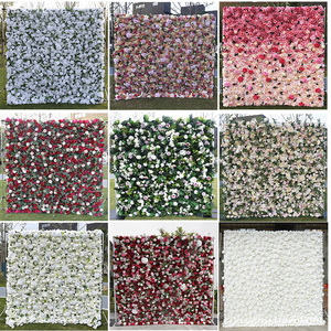 Tấm Phông Nền Đám Cưới Màu Đỏ Trắng Đẹp Tùy Chỉnh 5D 3D Vải Cuộn Lên Nền Vải Hoa Hồng Lụa Nhân Tạo Treo Tường - Product Image 4