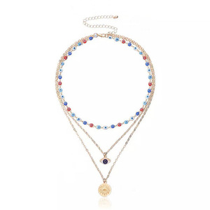 Collana con ciondolo con perline diaboliche multistrato per ragazze alla moda esagerata con occhi fortunati colorati <span class=keywords><strong>collane</strong></span> con ciondolo - Product Image 4