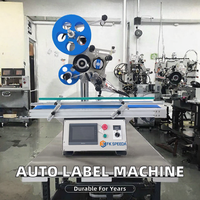 Machine d'étiquetage automatique à plat, applicateur d'étiquettes adhésives pour surface de pochettes, boîtes et bocaux