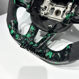 Volante Deportivo Barmich Verde de Fibra de Carbono Forjada y Cuero con Agarre de 35 mm Compatible con Charger RT Durango - Product Image 4