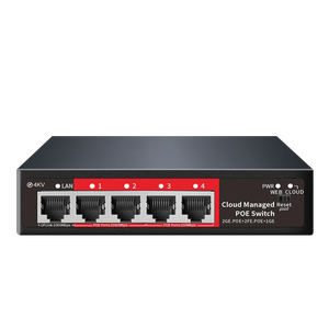 Switch PoE géré dans le cloud à <span class=keywords><strong>4</strong></span> ports avec <span class=keywords><strong>2x</strong></span> 100M, <span class=keywords><strong>2x</strong></span> 1000M PoE, 1x 1000M port Uplink, prise en charge VLAN pour Dahua/Caméras - Product Image 1