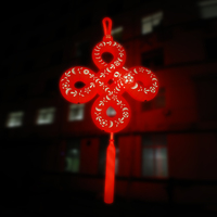 Nœud de la fortune gonflable rouge lumineux pour Noël et les événements extérieurs sur le thème des fêtes – Accessoire de décoration