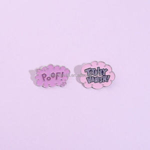 เข็มกลัดโลหะรูปตัวการ์ตูนสีม่วงระเบิดคำวิเศษสำหรับหมวก - Product Image 3